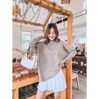 ราคา เสื้อไหมพรมผู้หญิงคอกลม โอเวอร์ไซส์ MUJI Yak blend wool wide tunic 17000827869 (17000827869)