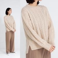 ราคา เสื้อไหมพรมคอกลม เสื้อครอปไหมพรม MUJI Cable knit crew neck sweater 16337240531 (16337240531)