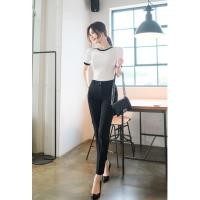 ราคา กางเกงเอวสูงสีดำ ใส่ทำงาน KUK ผ้านาโนอย่างดี 6496643489 (6496643489)