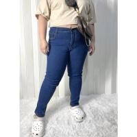 ราคา กางเกงยีนส์ยืดเอวสูง สาวอวบไซส์ใหญ่ BACK UP DENIM (17201909310)