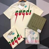 ราคา Gucci สินค ้ าใหม ่ มาถึง 23 แขน lightning contrast โลโก ้ พิมพ ์ เสื ้ อยืดสําหรับผู ้ ชายและผู ้ หญิงหลวมและหลากหลาย (26500834760)