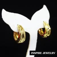 ราคา INSPIRE JEWELRY ต่างหูห่วง แบบร้านทอง งานตอกลาย ทำซาติน สวยงาม ปราณีต ขนาดวง 1 3cmx1 3cm หน้า 5min พร้อมกล่องแบบร้านทอง (1475829110)