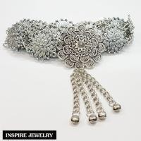 ราคา Inspire Jewelry NN เข็มขัดแบบโบราณ สีเทียมเงินรมดำ สวยงาม (1120408500)