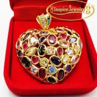 ราคา INSPIRE JEWELRYจี้พลอยนพเก้ารูปหัวใจไซด์ L งานจิวเวลลี่ ฝังล็อค หรือฝังสอดแบบร้านเพชร ร้านทอง งานปราณีต สวยงาม (12211700794)
