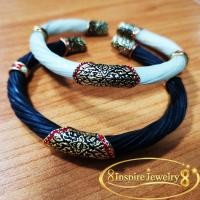 ราคา INSPIRE JEWELRY กำไลขนหางช้างอาฟริกาแท้ กำไลหางช้างอาฟริกาแท้ ตัวเรือนขึ้นเงินแท้ 92 5 ถมทองลงยา มีให้เลือกสีดำและสีขาว (5276325398)