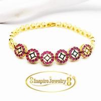 ราคา inspire jewelry สร้อยข้อมือลายเหรียญจีน ฝังพลอยทับทิม เปิดปิดง่าย เครื่องประดับมงคล เรื่องโชคลาภ เงินทอง งานฝังจิวเวลลี่ (5177399698)