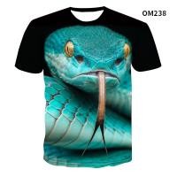ราคา ใหม่ เสื้อยืดแขนสั้น พิมพ์ลายงูดิจิทัล 3D พลัสไซซ์ S 5XLvivoo (22954199283)