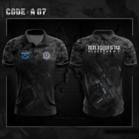 ราคา A07 เสื้อโปโลทหารพราน คอปกพิมพ์ลาย BLACK ARMY (22069818657)