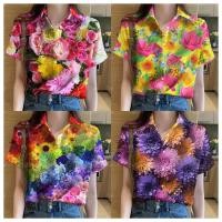 ราคา มีสินค้า จัดส่งภายใน 24 ชั่วโมง เสื้อฮาวายสตรีทันสมัย2567 เสื้อลายดอกสวยๆ สไตล์รีสอร์ทลำลองทุกวัน เสื้อยืดฤดูร้อนทรงหลวมและระบายอากาศได้ดี (27650648909)