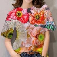 ราคา เสื้อสงกรานต์2567 เสื้อลายดอกสงกรานต์ เสื้อยืดลำลองสตรีทันสมัย Hawaiian Shirt (26000676443)