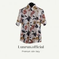ราคา พร้อมส่ง เสื้อฮาวาย เสื้อไหมอิตาลี ผลิตในไทย ใส่สบาย ไม่ต้องรีด (25360706010)