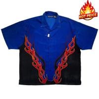 ราคา เสื้อฮาวาย ลายกราฟิกไฟสีแดง พื้นสีน้ำเงิน ดำ (25567019206)