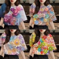 ราคา มีสินค้า เสื้อฮาวายชายหาดสตรีทันสมัย2567 เสื้อลายดอกสวยๆ สไตล์รีสอร์ทลำลองทุกวัน เสื้อยืดฤดูร้อนทรงหลวมและระบายอากาศได้ดี (29550365788)