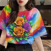 ราคา มีสินค้า เสื้อฮาวายสตรีทันสมัย2567 เสื้อลายดอกสวยๆ สไตล์รีสอร์ทลำลองทุกวัน เสื้อยืดฤดูร้อนทรงหลวมและระบายอากาศได้ดี (29250365743)