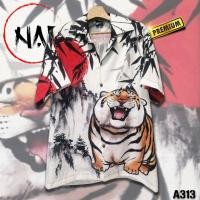 ราคา เสื้อฮาวาย ลาย เสืออ้วน A313 ผ้าไหมอิตาลี (25353126306)