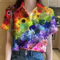 ราคา มีสินค้า จัดส่งภายใน 24 ชั่วโมง เสื้อฮาวายสตรีทันสมัย2567 เสื้อลายดอกสวยๆ สไตล์รีสอร์ทลำลองทุกวัน เสื้อยืดฤดูร้อนทรงหลวมและระบายอากาศได้ดี (25431116004)