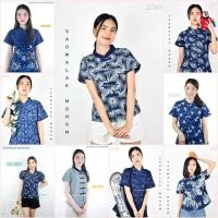 ราคา ช็อปอินเลิฟ เสื้อม่อฮ่อม หม้อห้อมพิมพ์ลาย คอจีนเข้ารูปผู้หญิง ผ้าหม้อห้อม เสื้อผู้หญิง (19837099368)