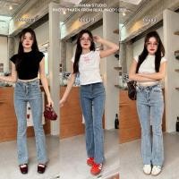 ราคา JIRANAN กางเกงยีนส์ขาม้าผ้ายืด ทรงสวย มีสีอ่อน กลาง เข้ม No 6683 (22407906378)