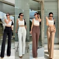 ราคา 2 buttons pant กางเกงเอวสูงขาม้าป้ายPromthong (9819919080)