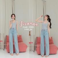 ราคา ʕ ₒ ʔ JIRANAN กางเกงยีนส์ขากระบอก ฟอกสีซีด ผ้าไม่ยืด Code0530 (20390550992)