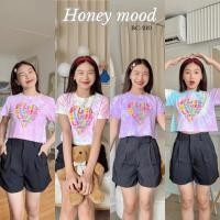 ราคา Honey mood เสื้อยืดครอป มัดย้อม ลาย BC 210 Butloveis ยาว 16 นิ้ว (24464710717)