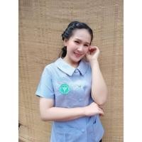 ราคา เสื้อกานดาคอแหลมฟ้าริ้วสาธารณสุข ฟ้าริ้วอนามัย (25360059409)