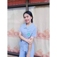 ราคา เสื้อสาธารณสุขฟ้าริ้ว อนามัย รุ่นกานดาคอบัว (20287326284)