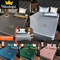 ราคา ผ้าปูที่นอนผ้าซาตินให้ความรู้สึกเย็น ผ้าปูที่นอน 3 ชิ้น 3 5 ฟุต 5 ฟุต 6 ฟุต ผ้าปูที่นอน ปลอกหมอน (8336472684)
