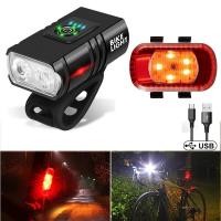 ราคา T6 ไฟจักรยาน led ไฟหน้าจักรยาน LED กันน้ำ ไฟฉายจักรยาน ชุดไฟท้ายจักรยาน กันน้ํา ชาร์จ USB (22488393693)