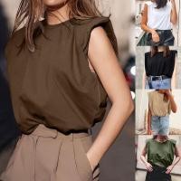 ราคา เสื้อยืดลําลอง คอกลม แขนกุด สีพื้น หรูหรา แฟชั่นฤดูร้อน สไตล์อิตาลี สําหรับสตรี Zara สไตล์เดียวกัน (20110131745)