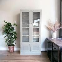 ราคา ตู้เก็บของ2บาน บานเฟรมกระจก ตู้โชว์ เก๋ๆมินิมอล (19492423183)