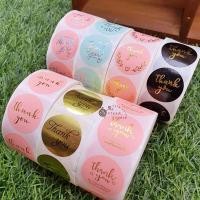 ราคา สติ๊กเกอร์ม้วน ขอบคุณ สติ๊กเกอร์พิมพ์ทอง พิมพ์สีทอง Thank you 500ดวง ม้วน 2 5 3 8 ซม (16844575971)