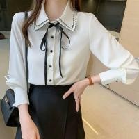 ราคา New Fashion เสื้อเชิ้ต เสื้อทำงานผู้หญิง เสื้อคอปุก 2ชั้น สไตล์เกาหลี 2024 (4981537592)