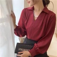 ราคา เสื้อเชิ้ตผู้หญิง เสื้อทำงาน ขอบปลุก สไตล์เกาหลี New Fashion 2024 (4769771931)