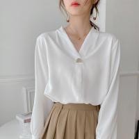 ราคา เสื้อผู้หญิงผ้าชีฟอง แขนยาว สไตล์เสื้อทำงาน ผ้าสวมใส่สบาย (5748265928)