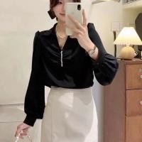 ราคา เสื้อเชิ้ตผ้าซาตินมีติดกระดุมข้างหน้าเนื้อผ้านุ่มใส่สบาย New Fashion (23727232286)