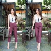 ราคา กางเกงขา 8 ส่วนทรงกระบอกที่เนื้อลินินฝ้าย ผ้าหนาใส่สบาย (9115527219)