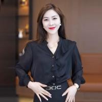 ราคา New Collection เสื้อเชิ้ตแขนยาว คอปก พิมพ์ลายลูกไม้ แต่งระบาย แบบเข้ารูป สีขาว แฟชั่นฤดูใบไม้ผลิ และฤดูใบไม้ร่วง สไตล์เก (25521950914)