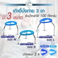 ราคา ราคาโรงงาน เก้าอี้นั่งถ่าย 3 ขา เก้าอี้นั่งถ่ายคนแก่ สำหรับผู้สูงอายุ อุปกรณ์ช่วยนั่งถ่าย สีฟ้า สีน้ำเงิน ขนาด S M L (13406048798)