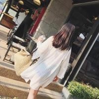 ราคา Cuties เสื้อคลุมตัวยาว เสื้อเชิ้ตผู้หญิงแขนยาว เสื้อคลุมไหมพรมแขนยาว แฟชั่นผ้าชีฟองริ้ว 2 สี ใส่สบาย ใส่ไปทะเล 891 (12408678743)