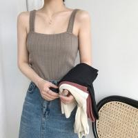 ราคา 8219 เสื้อกล้ามไหมพรมคอเหลี่ยม ผ้าแบบถัก สไตล์เกาหลี ทรงเกาะอก เซ็กซี่ (12308639088)