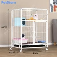 ราคา PetStern กรงแมวขนาดใหญ่ คอนโดแมว บ้านแมว 2 ชั้น 3ชั้น มีล้อและบันได แข็งแรง ทนทาน มี 2 สี กรงสุนัข (18312665844)
