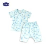 ราคา ENFANT อองฟองต์ ชุดเสื้อป้ายแขนสั้น กางเกงสามส่วน สำหรับเด็กอายุ 3 6 เดือน คอลเลกชั่น หมีซัมเมอร์ ผ้าคอตตอนแท้ สีฟ้า (25472910870)