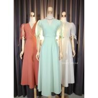 ราคา LUXURY707 FN8113 ชุดไปงานแต่ง maxi คอวี แขนตุ๊กตาผ้าแก้ว (23934781322)