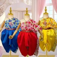 ราคา สไบสำเร็จ ชุดไทยเด็ก สไบลายดอก ชุดไทยสงกรานต์ ใส่เล่นสงกรานต์ ใส่เข้าวัดทำบุญ ชุดไทยประยุกต์ (23705404023)