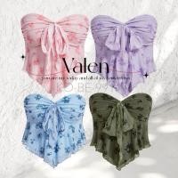 ราคา Valen เกาะอกผูกโบว์ปลายแหลมลายดอกไม้ พร้อมส่งจากไทย (24473694440)