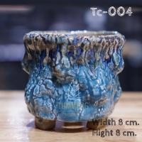 ราคา กระถางดินเผาเคลือบสีเซรามิคแฮนเมคทรงถ้วย Ceramic Handmade 1ชิ้น (7256286636)