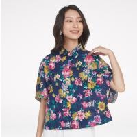ราคา C D เสื้อผู้หญิง Botanical คอปก แขนสั้น สีกรม CAFGNV (16098843847)