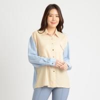 ราคา Jousse Shirt เสื้อเชิ้ต เสื้อทำงานผู้หญิง สีเหลืองตัดฟ้า สไตล์คัลเลอร์บล็อก ทรงโอเวอร์ไซส์ JUKVDR (23107384454)