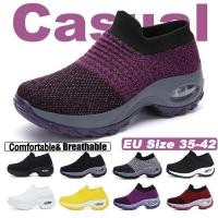 ราคา รองเท้าเเบบเสริมส้น แฟชั่น รองเท้าลำลองผู้หญิง รองเท้าผ้าใบสีขาว Size 35 42 (5847720286)